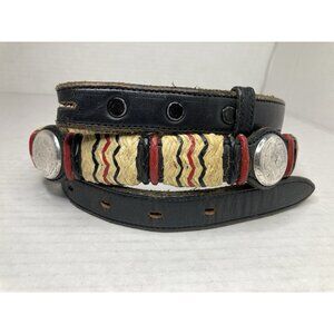 Vogt Braided Horse Hair Sterling silver 3 concho western Belt No Buckle Sz 36